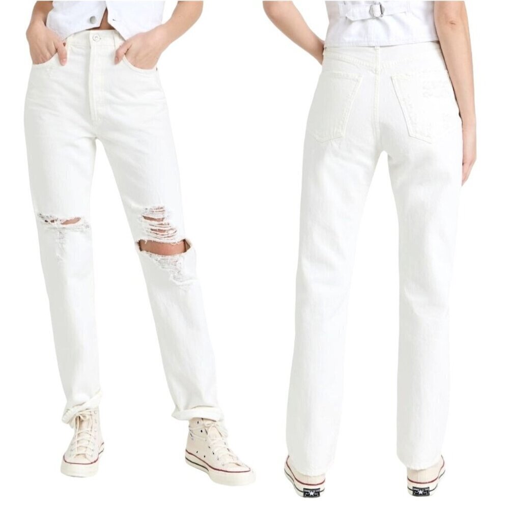 Citizens of Humanity Jeans Women 28 White Distressed Eva Relaxed‎ Baggy Straight